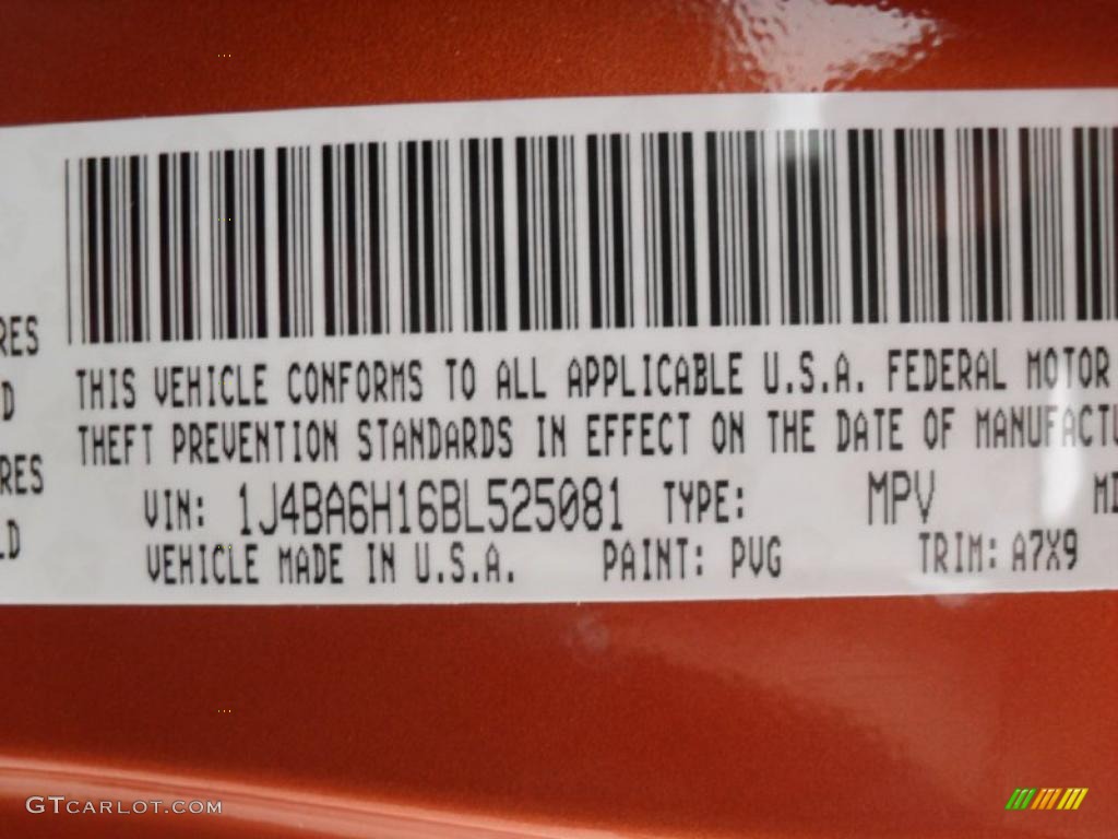 2011 Wrangler Unlimited Color Code PVG for Mango Tango Pearl Photo #40257670