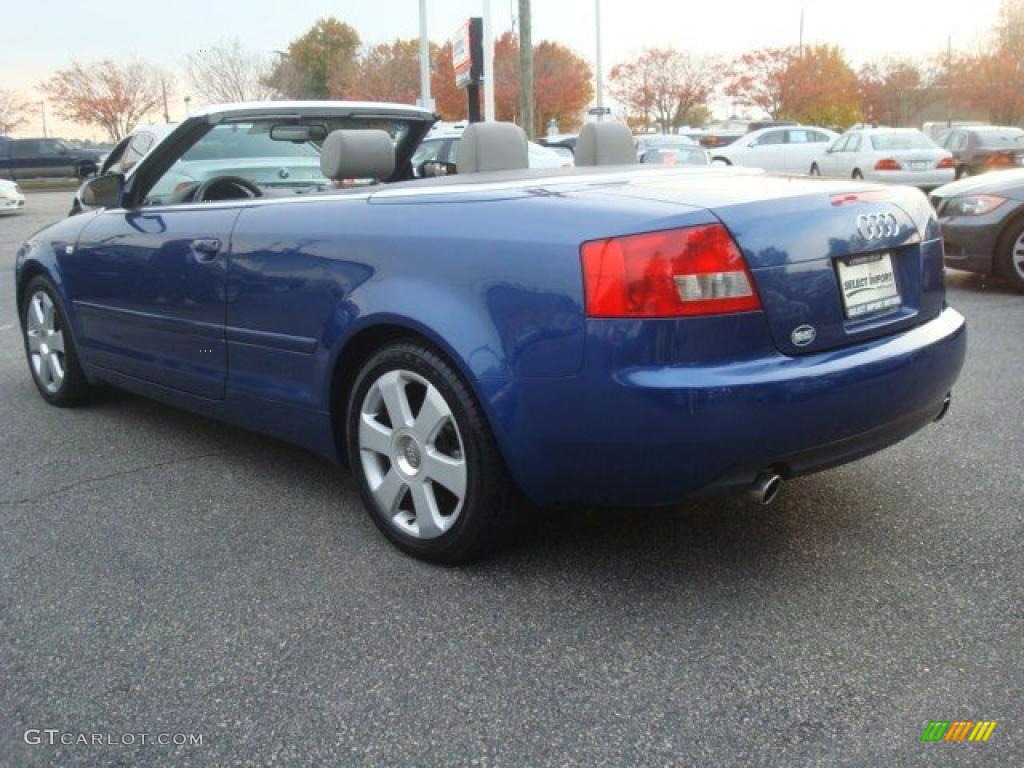 2004 A4 1.8T Cabriolet - Caribic Blue Pearl / Ecru photo #4