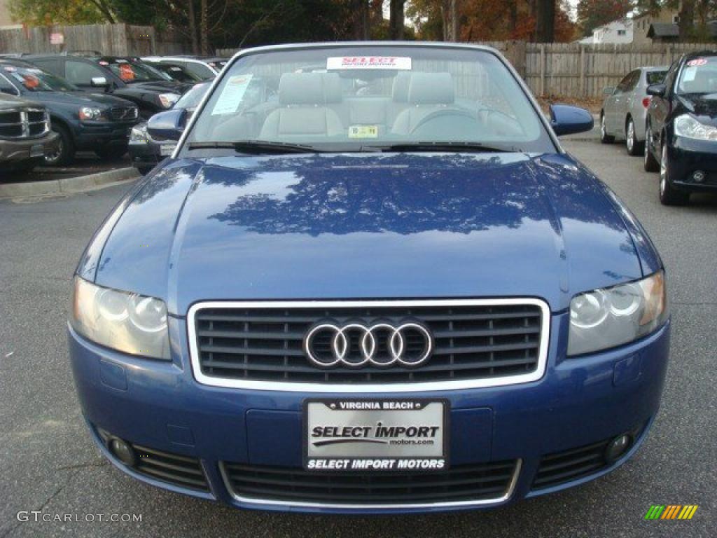 2004 A4 1.8T Cabriolet - Caribic Blue Pearl / Ecru photo #8