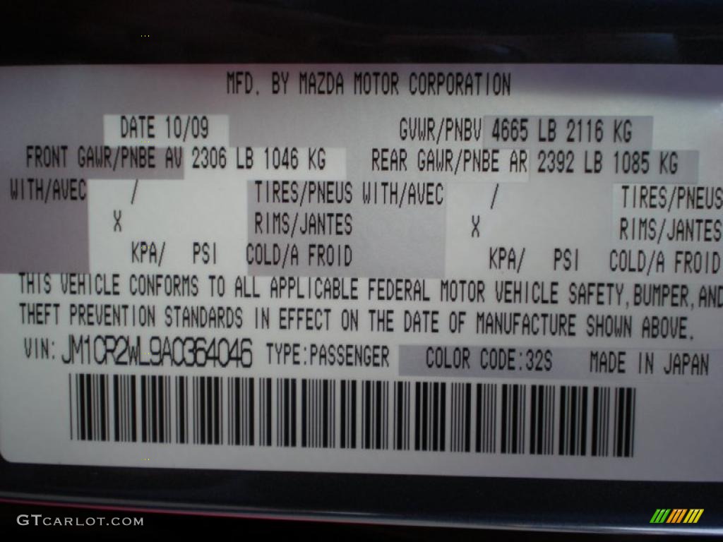 2010 MAZDA5 Color Code 32S for Galaxy Gray Mica Photo #40264986