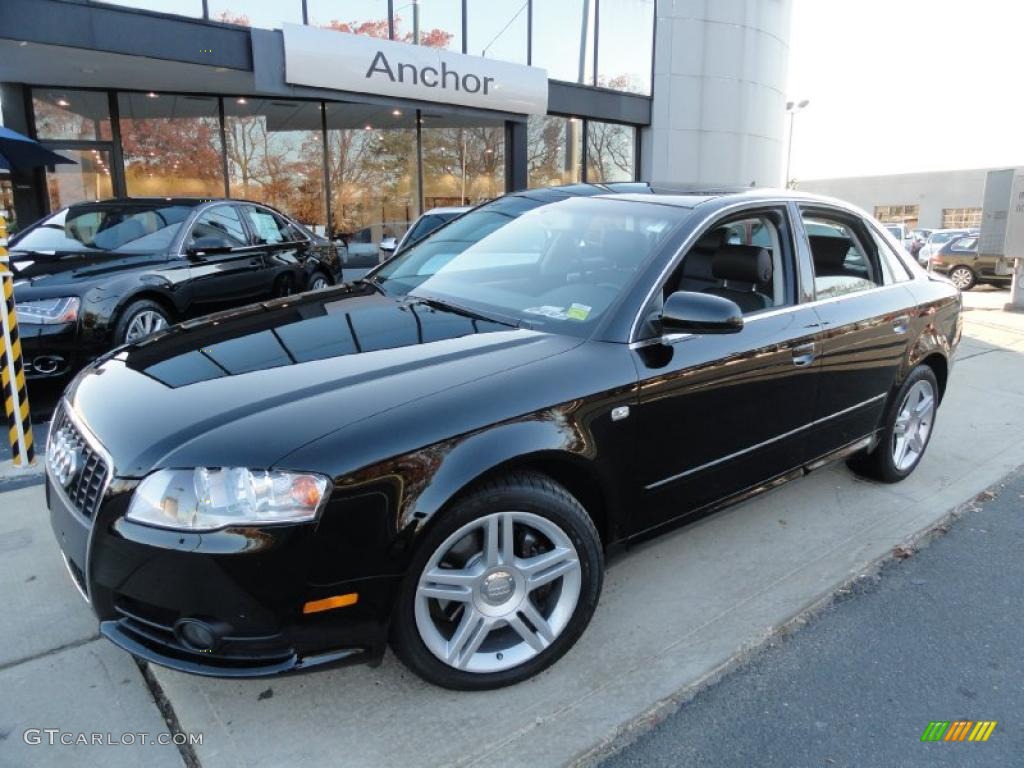2008 A4 2.0T quattro S-Line Sedan - Brilliant Black / Black photo #1