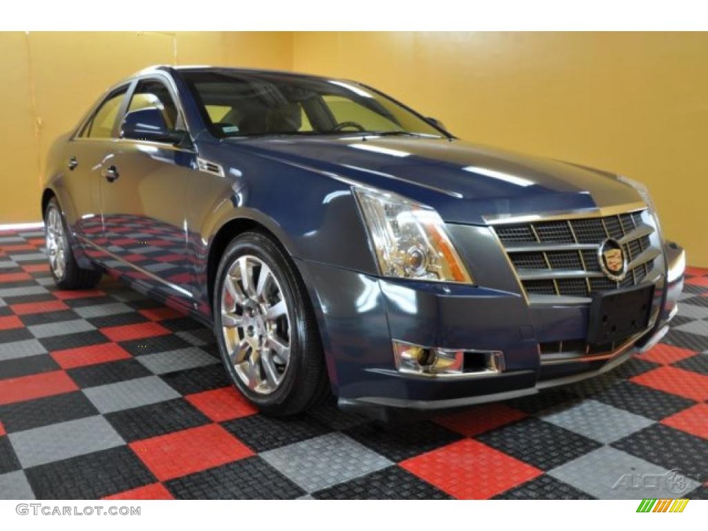 2009 CTS 4 AWD Sedan - Blue Diamond Tri-Coat / Cashmere/Cocoa photo #1