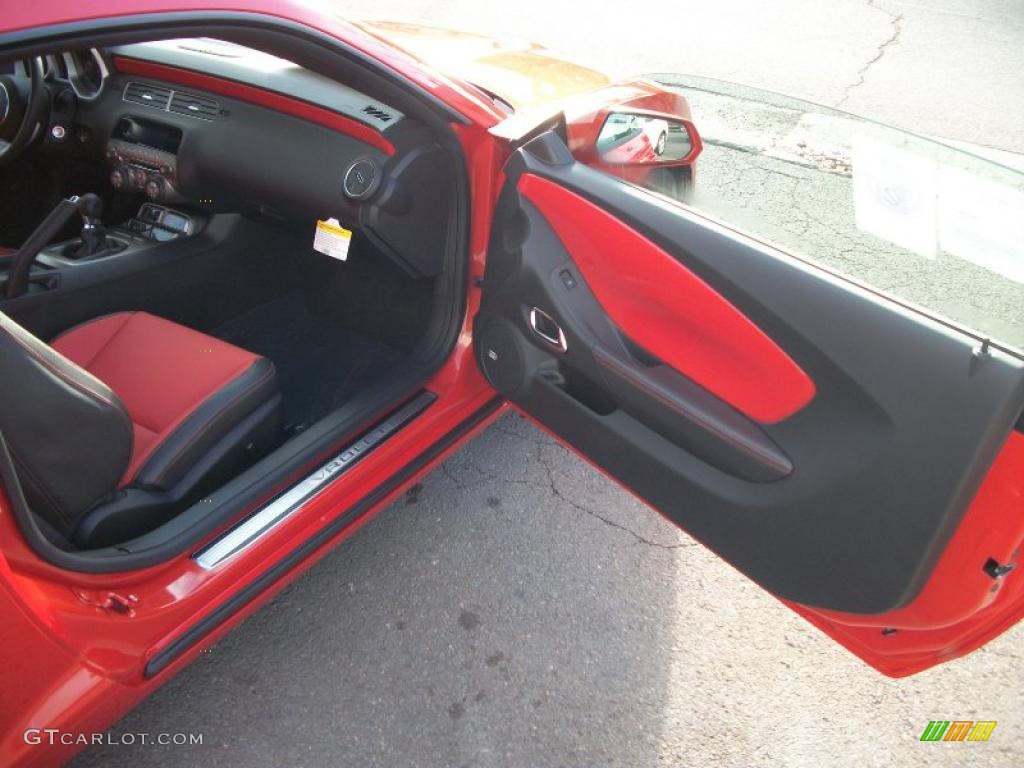2011 Camaro SS/RS Coupe - Inferno Orange Metallic / Inferno Orange/Black photo #21