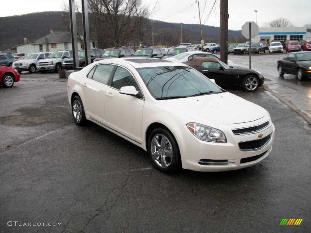 2010 Malibu LT Sedan - White Diamond Tricoat / Cocoa/Cashmere photo #1