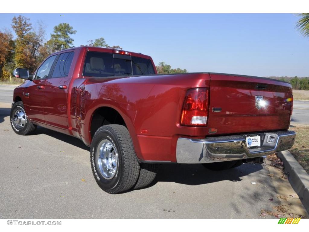 2011 Ram 3500 HD Laramie Crew Cab Dually - Deep Cherry Red Crystal Pearl / Light Pebble Beige/Bark Brown photo #7