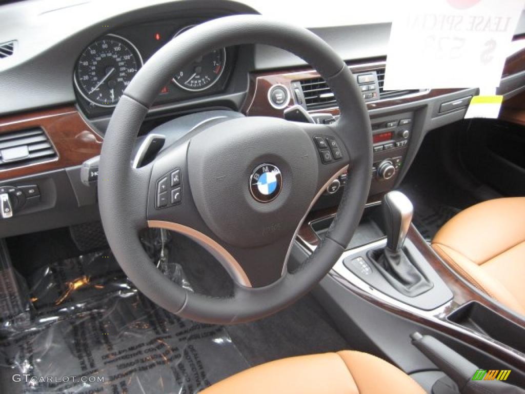 2011 BMW 3 Series 328i Sports Wagon Saddle Brown Dakota Leather Steering Wheel Photo #40279654