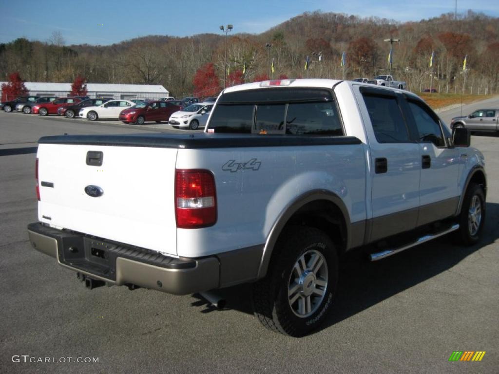 2006 F150 Lariat SuperCrew 4x4 - Oxford White / Tan photo #5