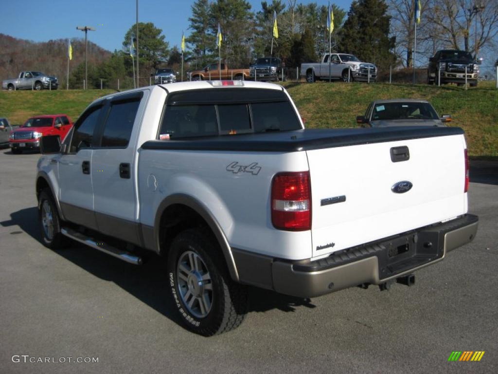 2006 F150 Lariat SuperCrew 4x4 - Oxford White / Tan photo #7