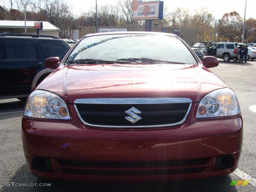 2007 Forenza Sedan - Fusion Red Metallic / Grey photo #2