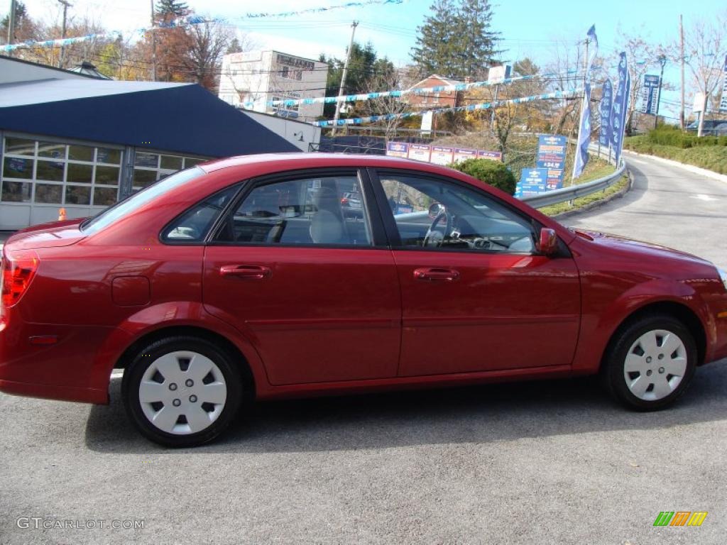 2007 Forenza Sedan - Fusion Red Metallic / Grey photo #4
