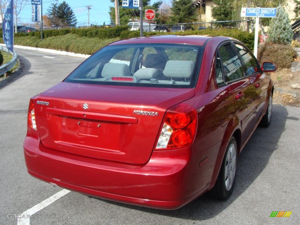 2007 Forenza Sedan - Fusion Red Metallic / Grey photo #5