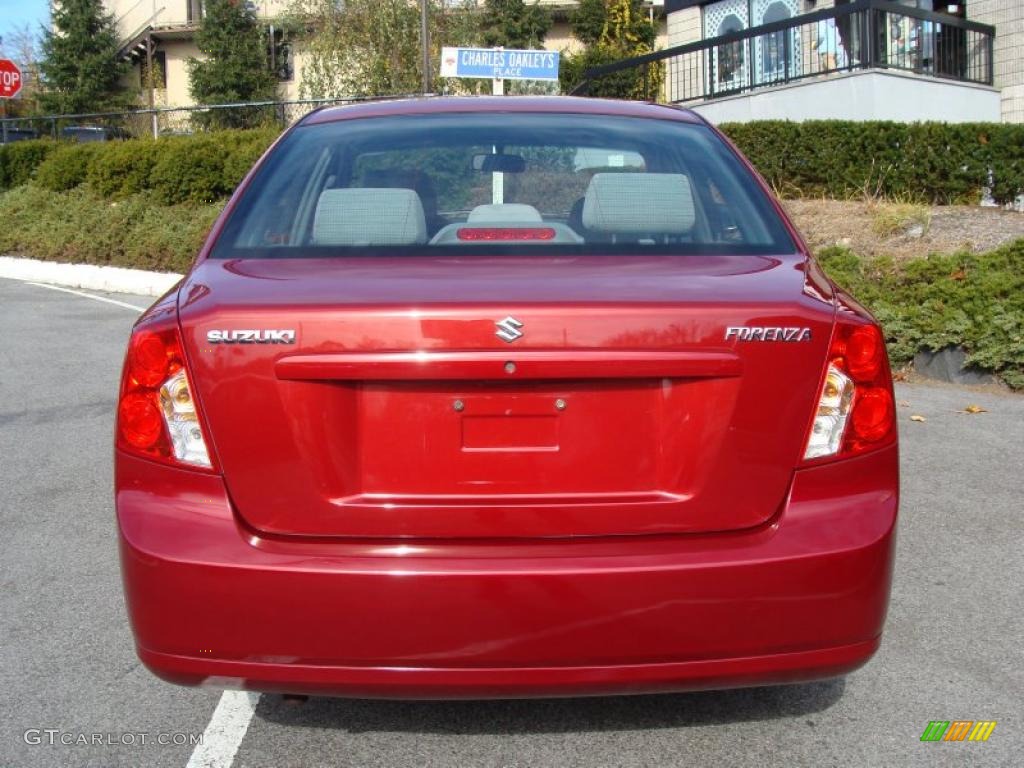 2007 Forenza Sedan - Fusion Red Metallic / Grey photo #6