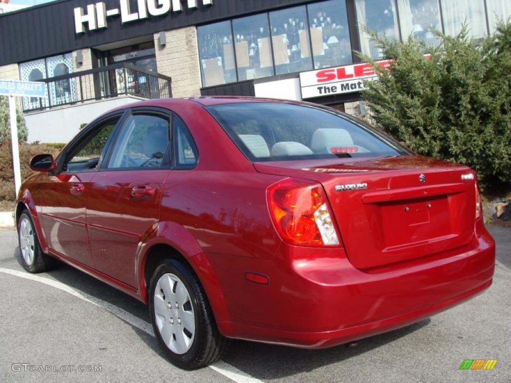 2007 Forenza Sedan - Fusion Red Metallic / Grey photo #7