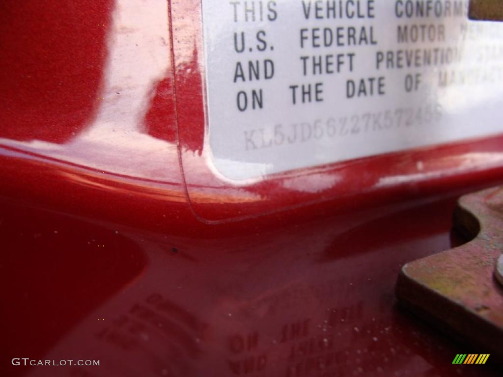 2007 Forenza Sedan - Fusion Red Metallic / Grey photo #23