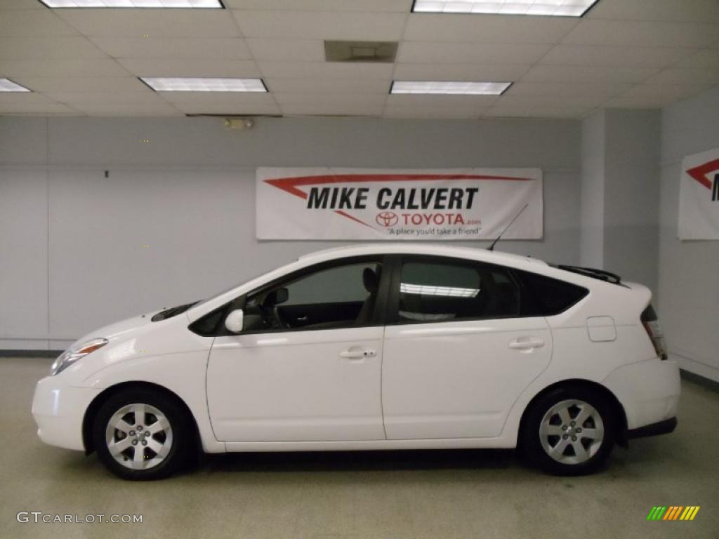 2005 Prius Hybrid - Super White / Ivory/Brown photo #3