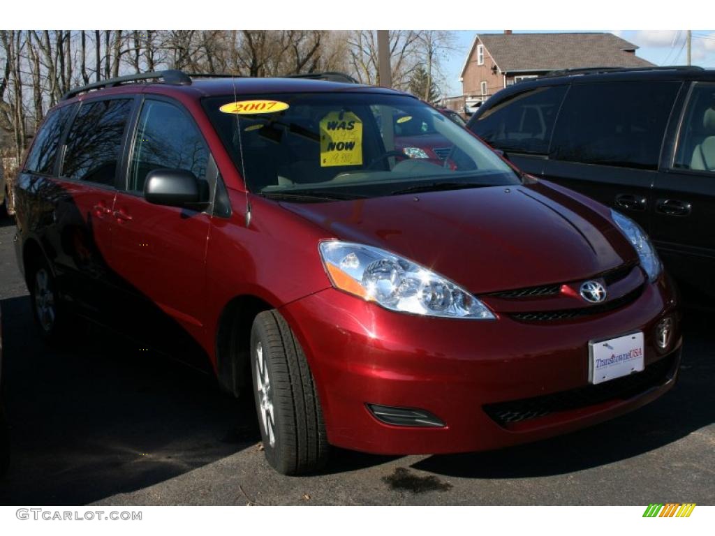 2007 Sienna CE - Salsa Red Pearl / Stone photo #1