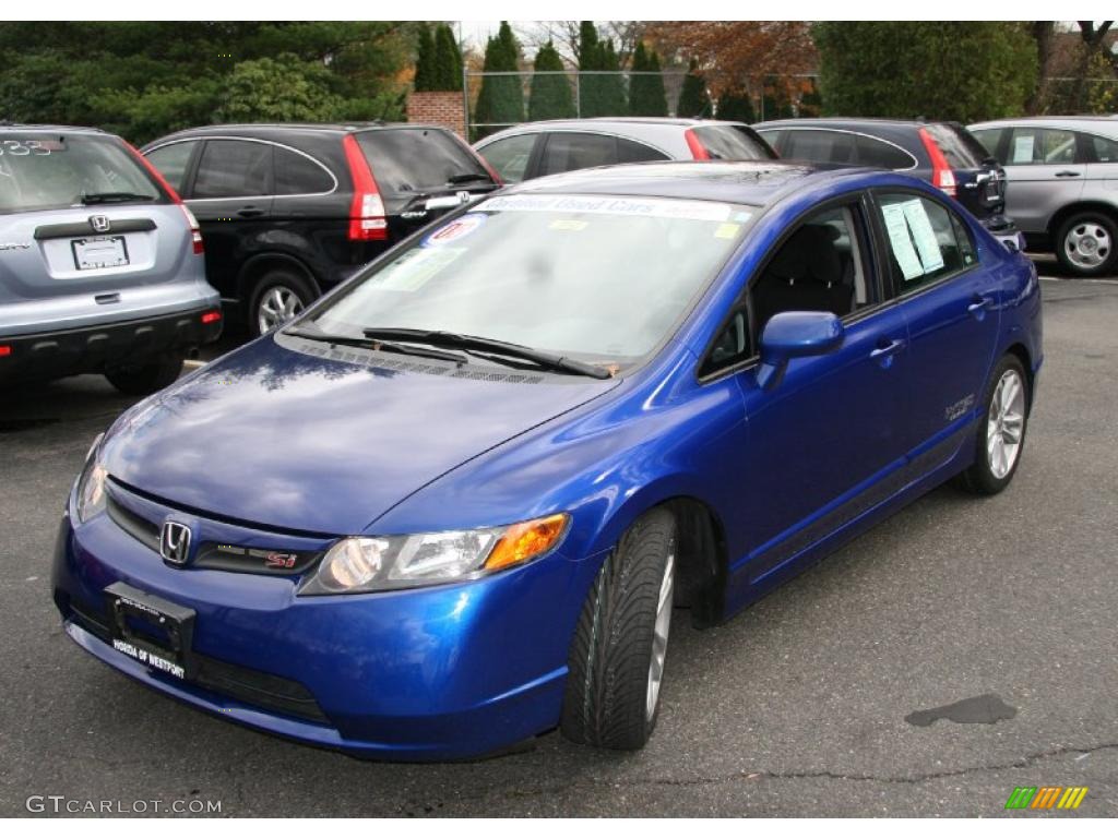 2008 Civic Si Sedan - Fiji Blue Pearl / Black photo #1