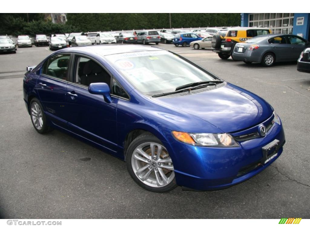 2008 Civic Si Sedan - Fiji Blue Pearl / Black photo #3