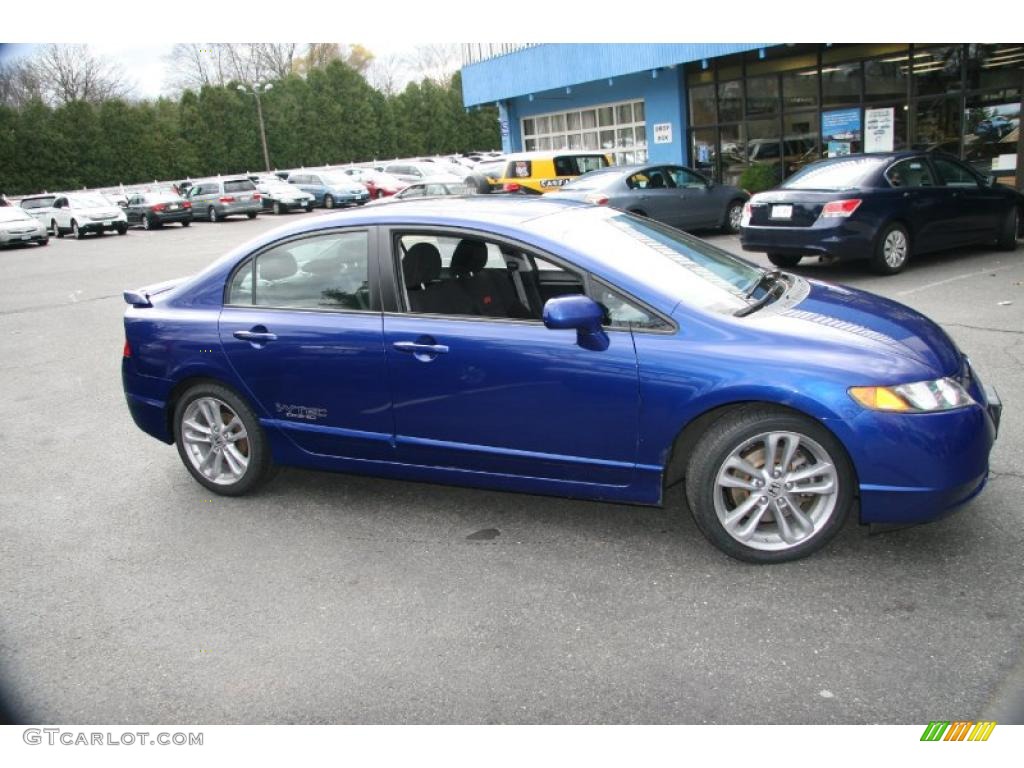 2008 Civic Si Sedan - Fiji Blue Pearl / Black photo #4