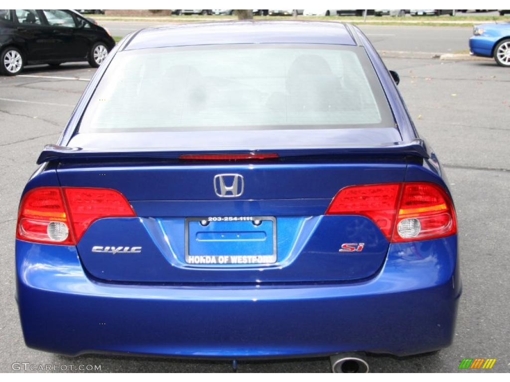 2008 Civic Si Sedan - Fiji Blue Pearl / Black photo #6
