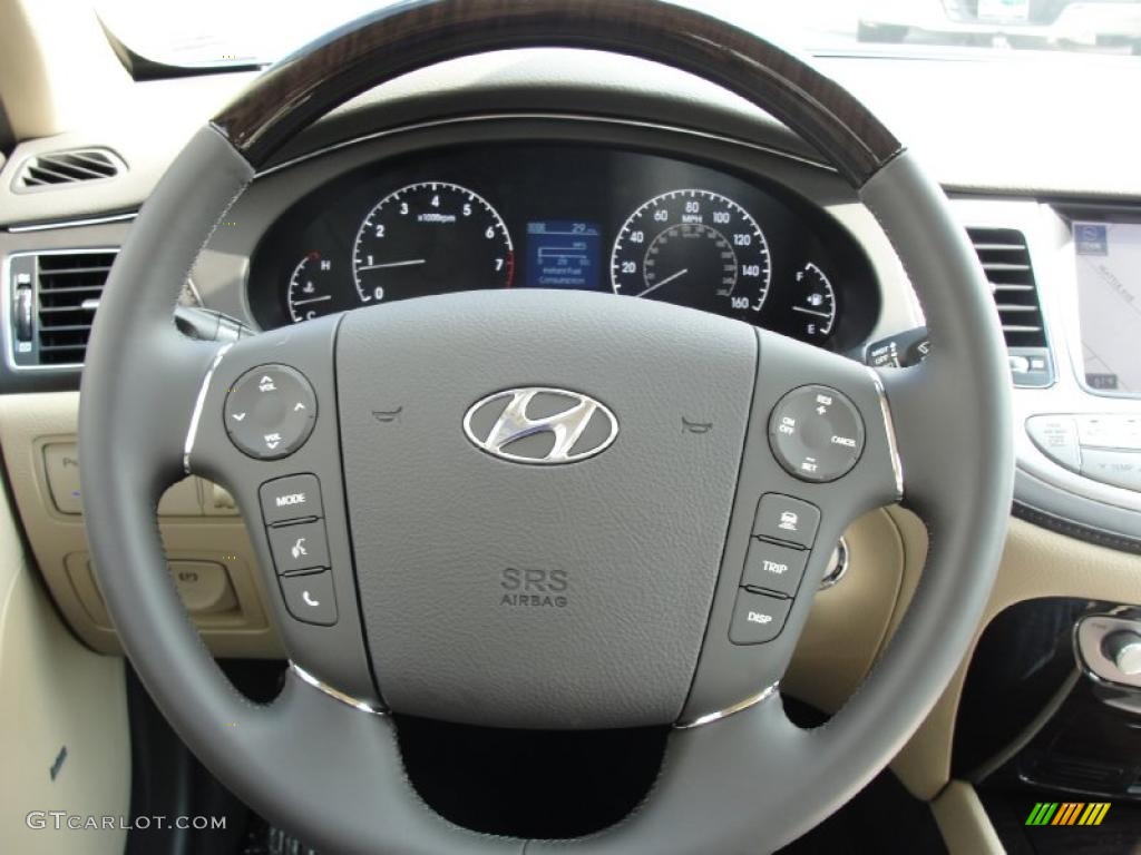2011 Hyundai Genesis 4.6 Sedan Cashmere Steering Wheel Photo #40291603