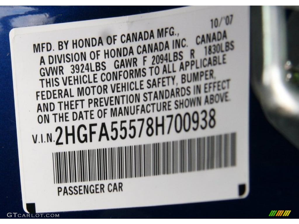 2008 Civic Si Sedan - Fiji Blue Pearl / Black photo #25