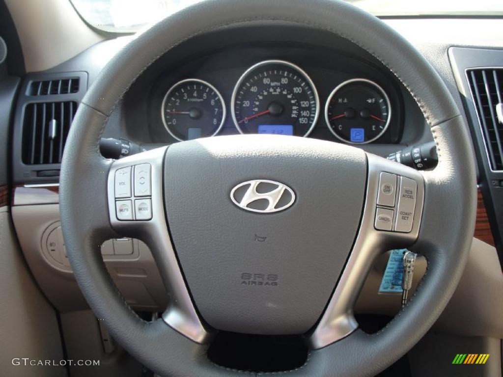 2011 Hyundai Veracruz GLS Beige Steering Wheel Photo #40292231