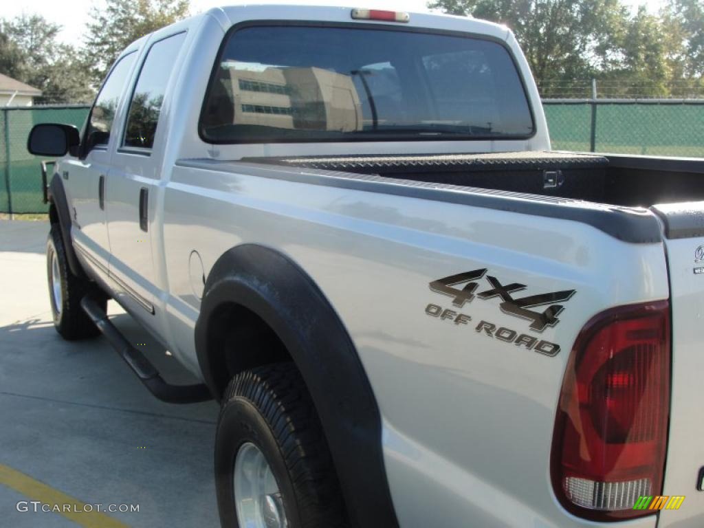 2000 F250 Super Duty XLT Crew Cab 4x4 - Silver Metallic / Medium Graphite photo #5