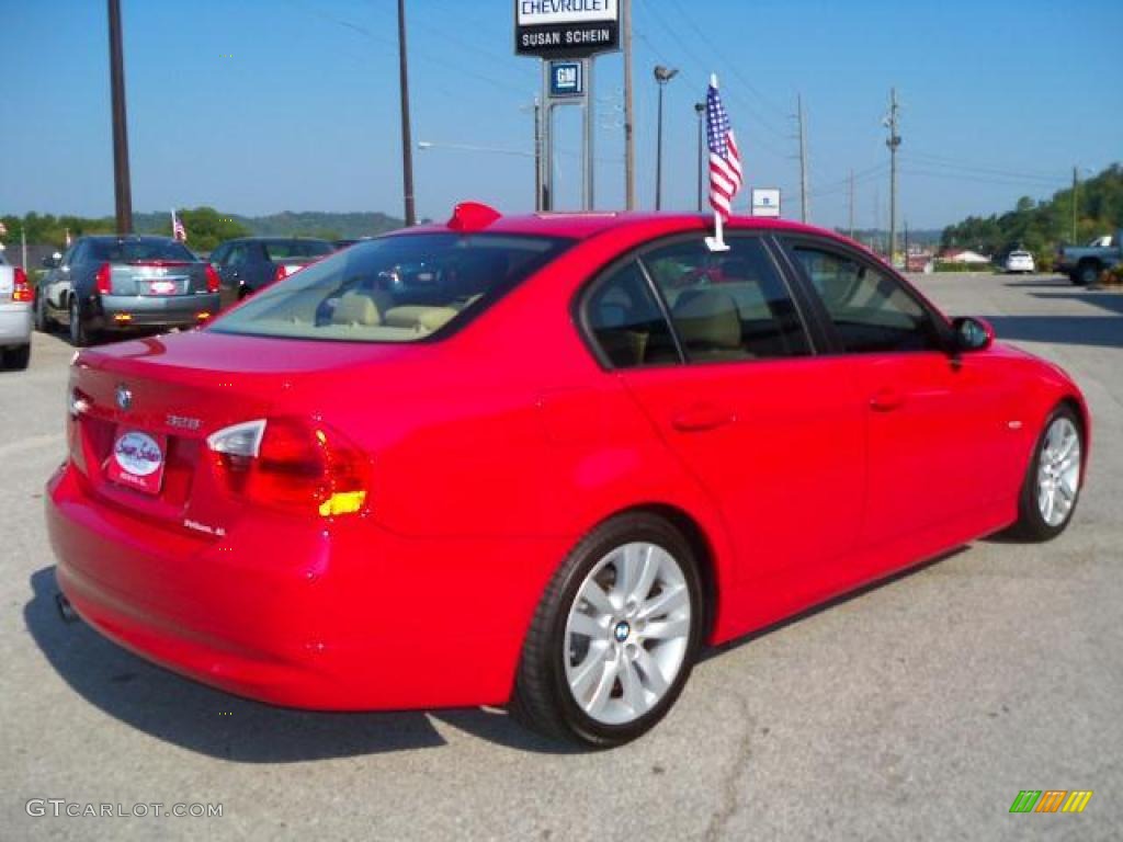 2008 3 Series 328i Sedan - Crimson Red / Beige photo #4
