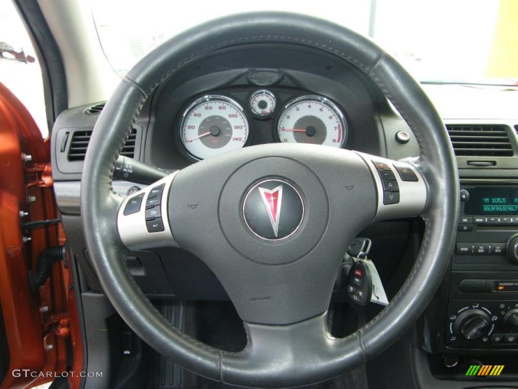 2007 Pontiac G5 GT Ebony Steering Wheel Photo #40304572