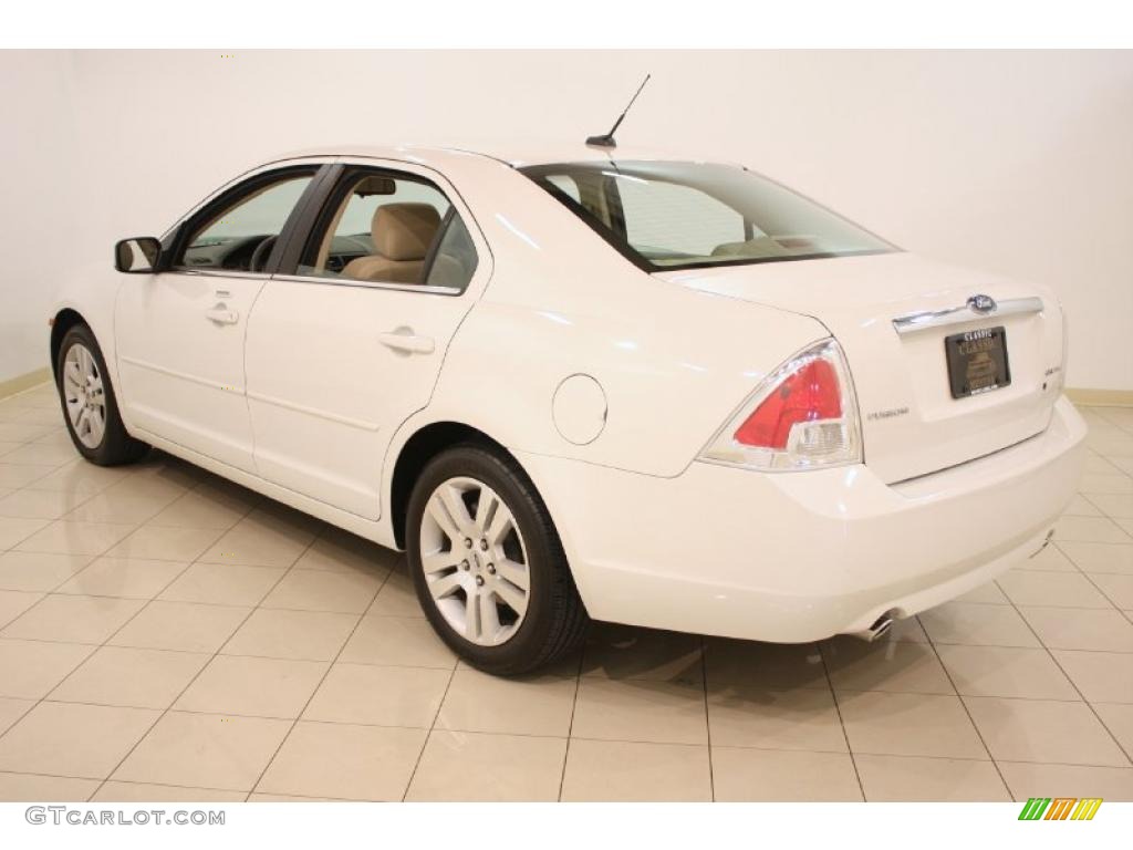 2008 Fusion SEL V6 - White Suede / Camel photo #5