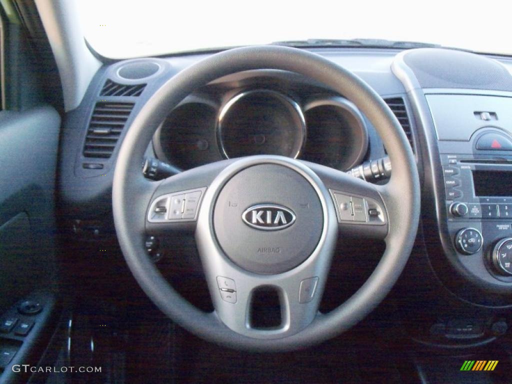 2011 Kia Soul + Black Soul Logo Cloth Steering Wheel Photo #40307116