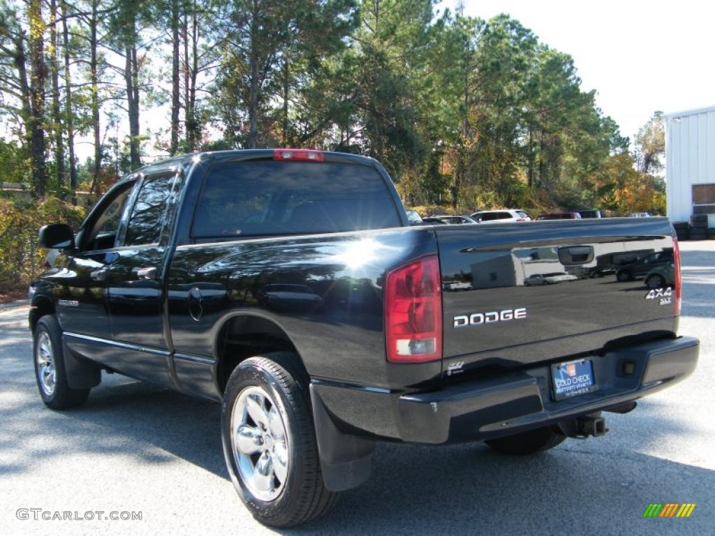 2003 Ram 1500 SLT Quad Cab 4x4 - Black / Dark Slate Gray photo #3