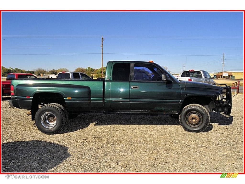 2001 Ram 3500 SLT Club Cab 4x4 Dually - Forest Green Pearl / Mist Gray photo #8