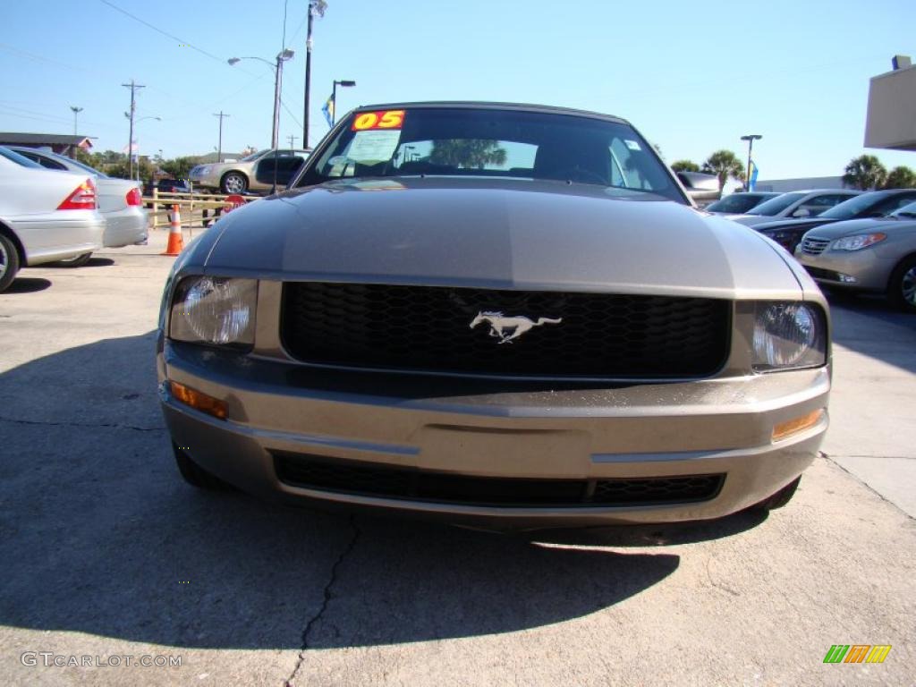 2005 Mustang V6 Deluxe Convertible - Mineral Grey Metallic / Dark Charcoal photo #3