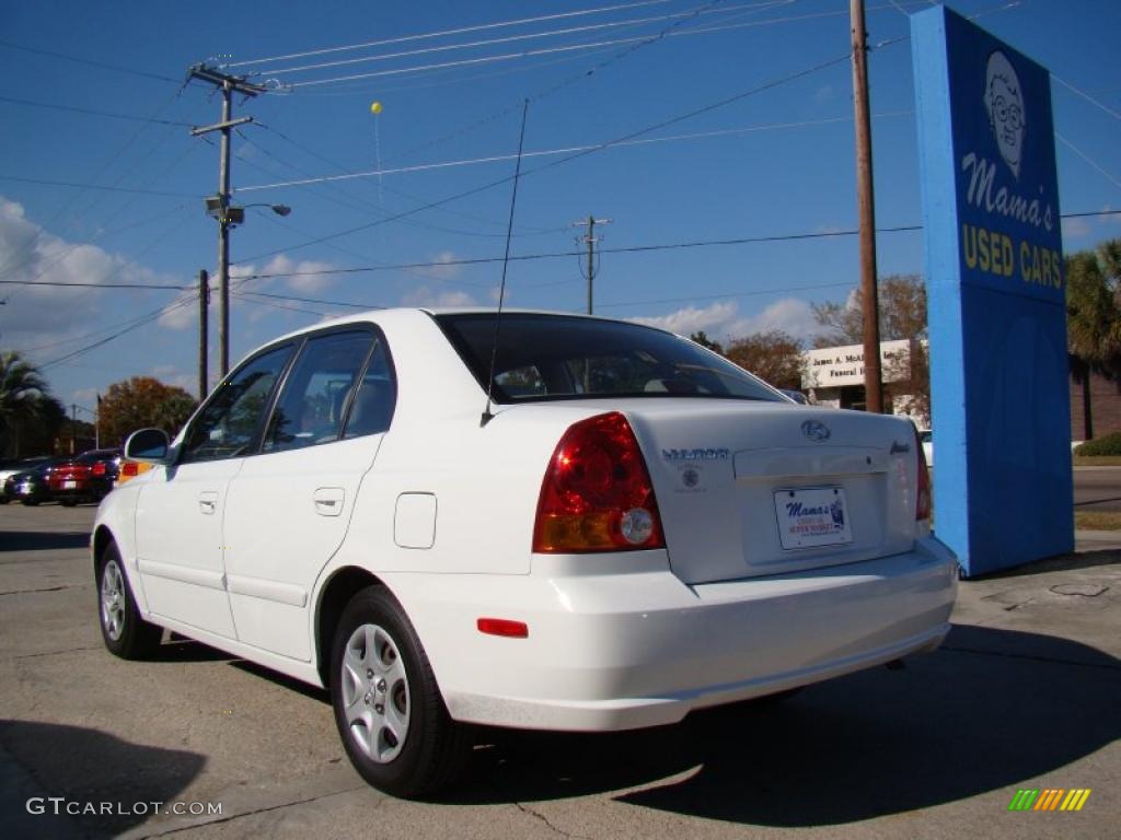 2005 Accent GLS Sedan - Noble White / Gray photo #6