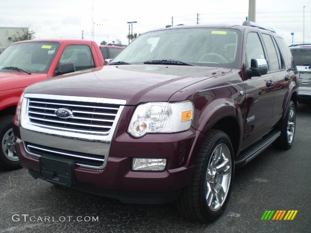 2008 Explorer Limited - Dark Cherry Metallic / Camel photo #1