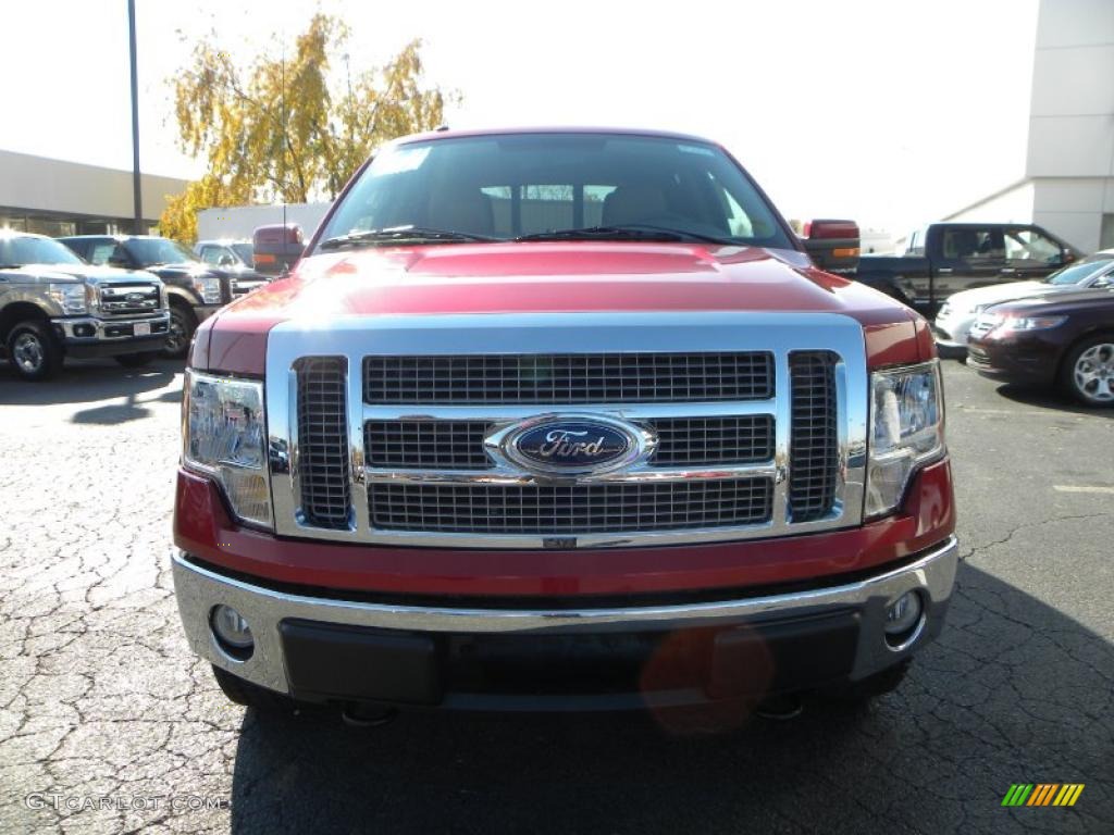 2010 F150 Lariat SuperCrew 4x4 - Red Candy Metallic / Tan photo #7