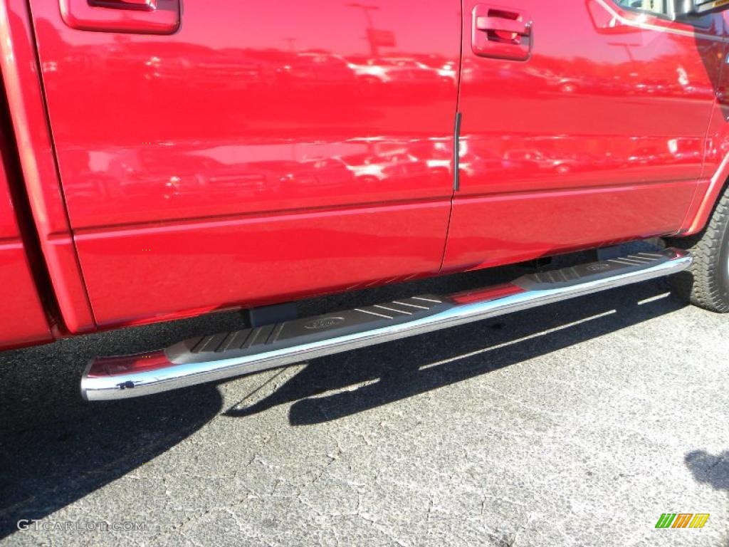 2010 F150 Lariat SuperCrew 4x4 - Red Candy Metallic / Tan photo #13