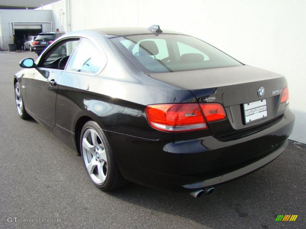 2008 3 Series 328xi Coupe - Jet Black / Black photo #4