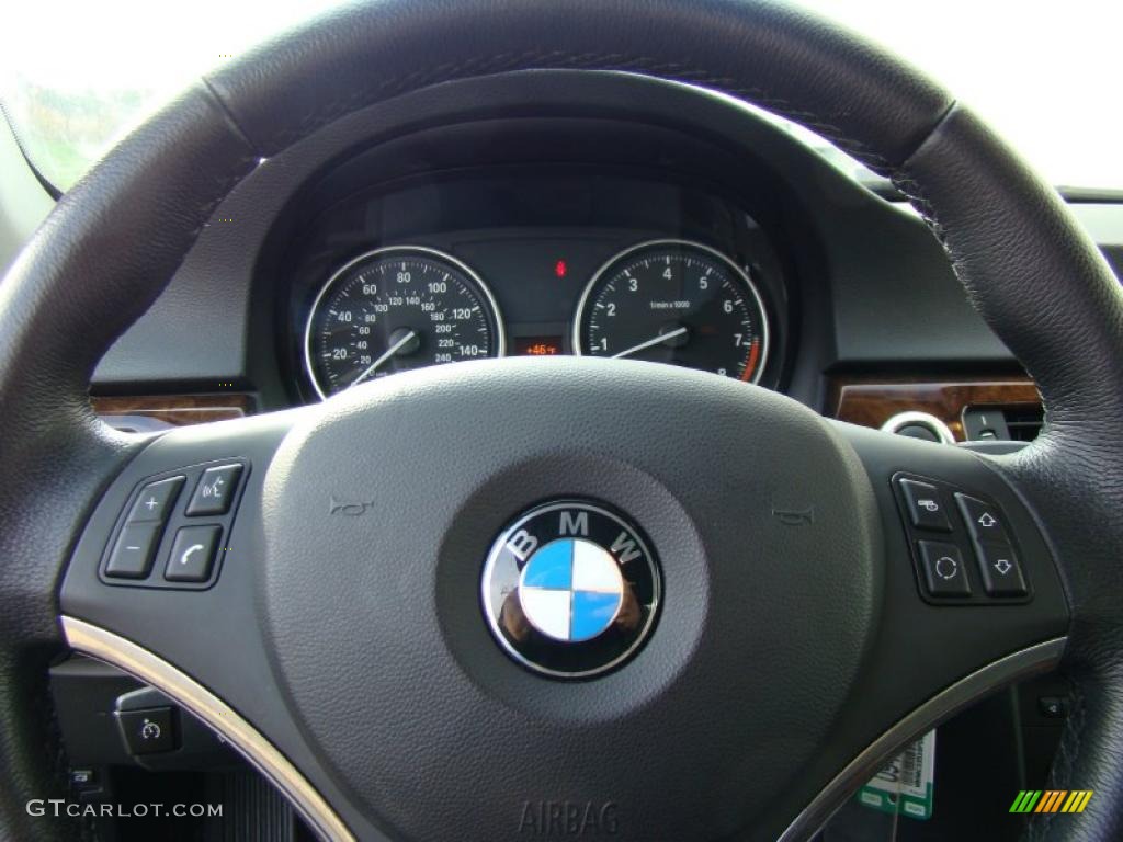2008 BMW 3 Series 328xi Coupe Black Steering Wheel Photo #40323888