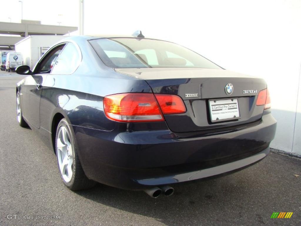 2008 3 Series 328xi Coupe - Monaco Blue Metallic / Saddle Brown/Black photo #4