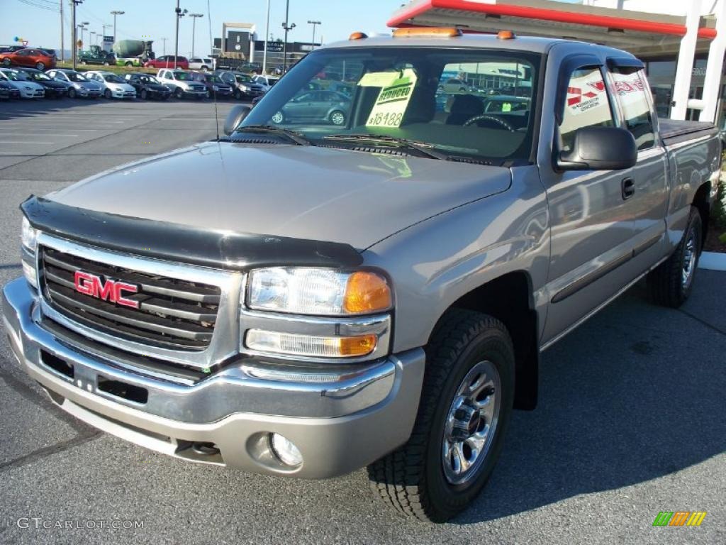 2006 Sierra 1500 SLE Extended Cab 4x4 - Silver Birch Metallic / Dark Pewter photo #1