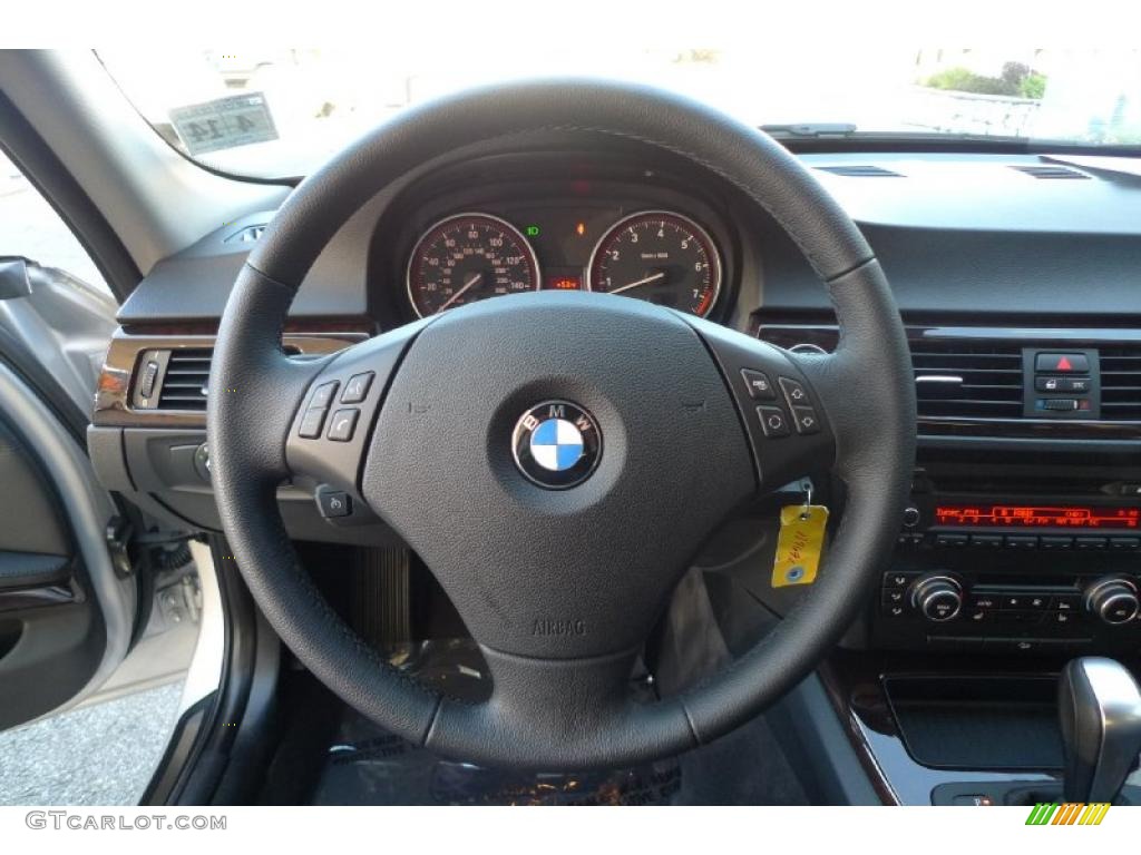 2011 BMW 3 Series 328i xDrive Sedan Black Steering Wheel Photo #40327240