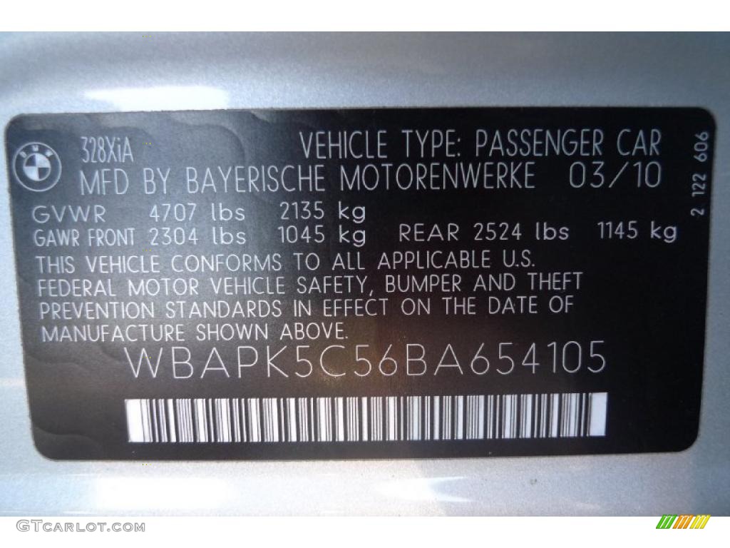 2011 BMW 3 Series 328i xDrive Sedan Info Tag Photo #40327416