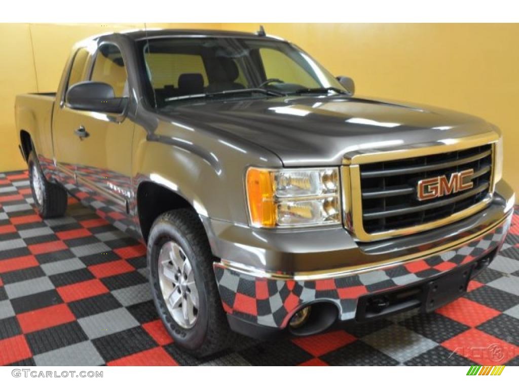 2008 Sierra 1500 SLE Extended Cab 4x4 - Medium Brown Metallic / Ebony photo #1