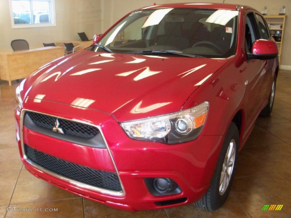 2011 Outlander Sport ES - Rally Red Metallic / Black photo #1