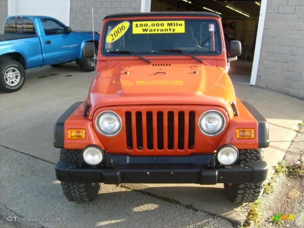 2006 Wrangler Rubicon 4x4 - Impact Orange / Dark Slate Gray photo #2