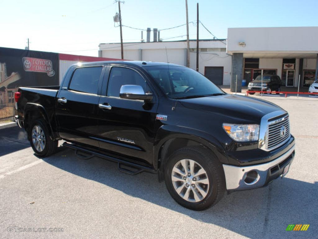 2010 Tundra Platinum CrewMax 4x4 - Black / Red Rock photo #6