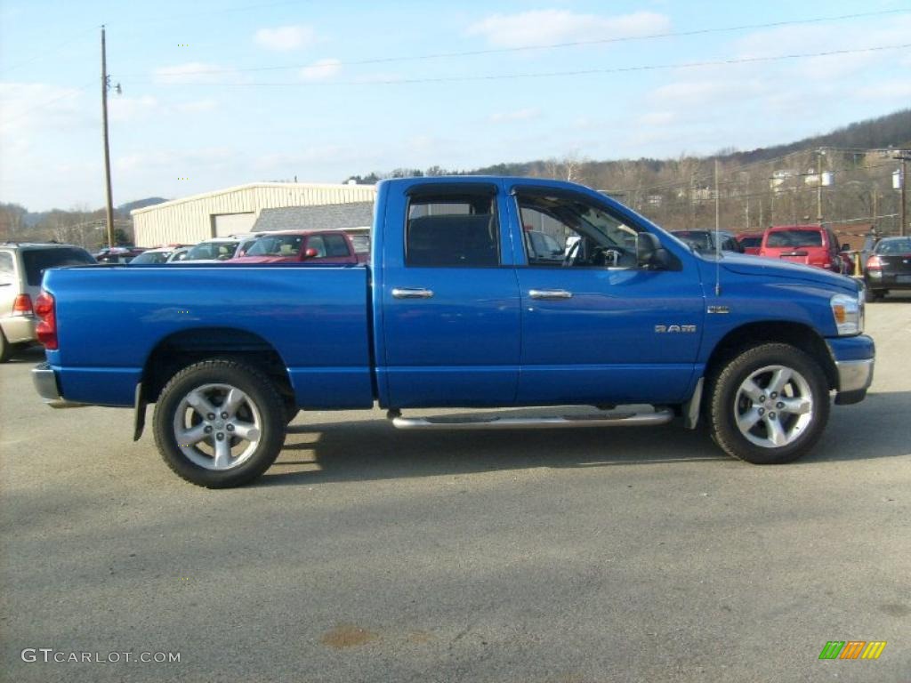 2008 Ram 1500 Big Horn Edition Quad Cab 4x4 - Electric Blue Pearl / Medium Slate Gray photo #8